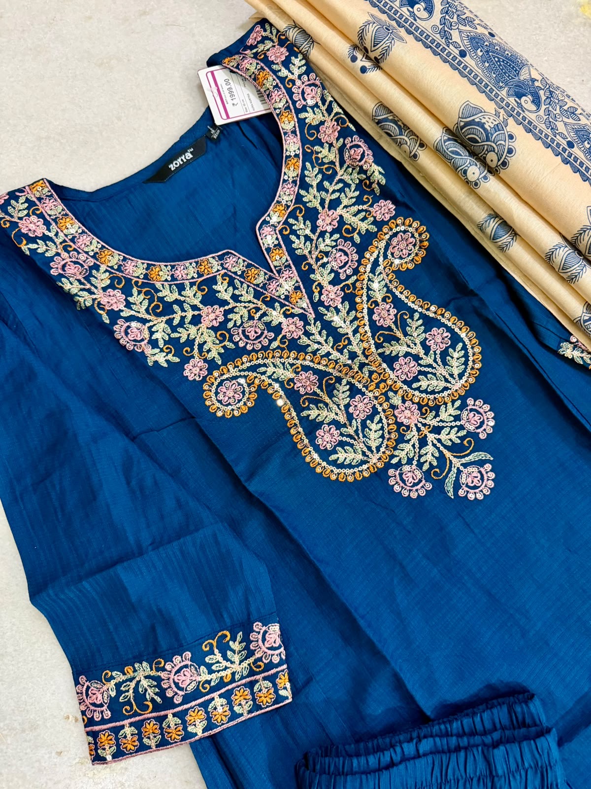 Festive Wear Kurta Sets with Madhubani Dupatta (JOY067)