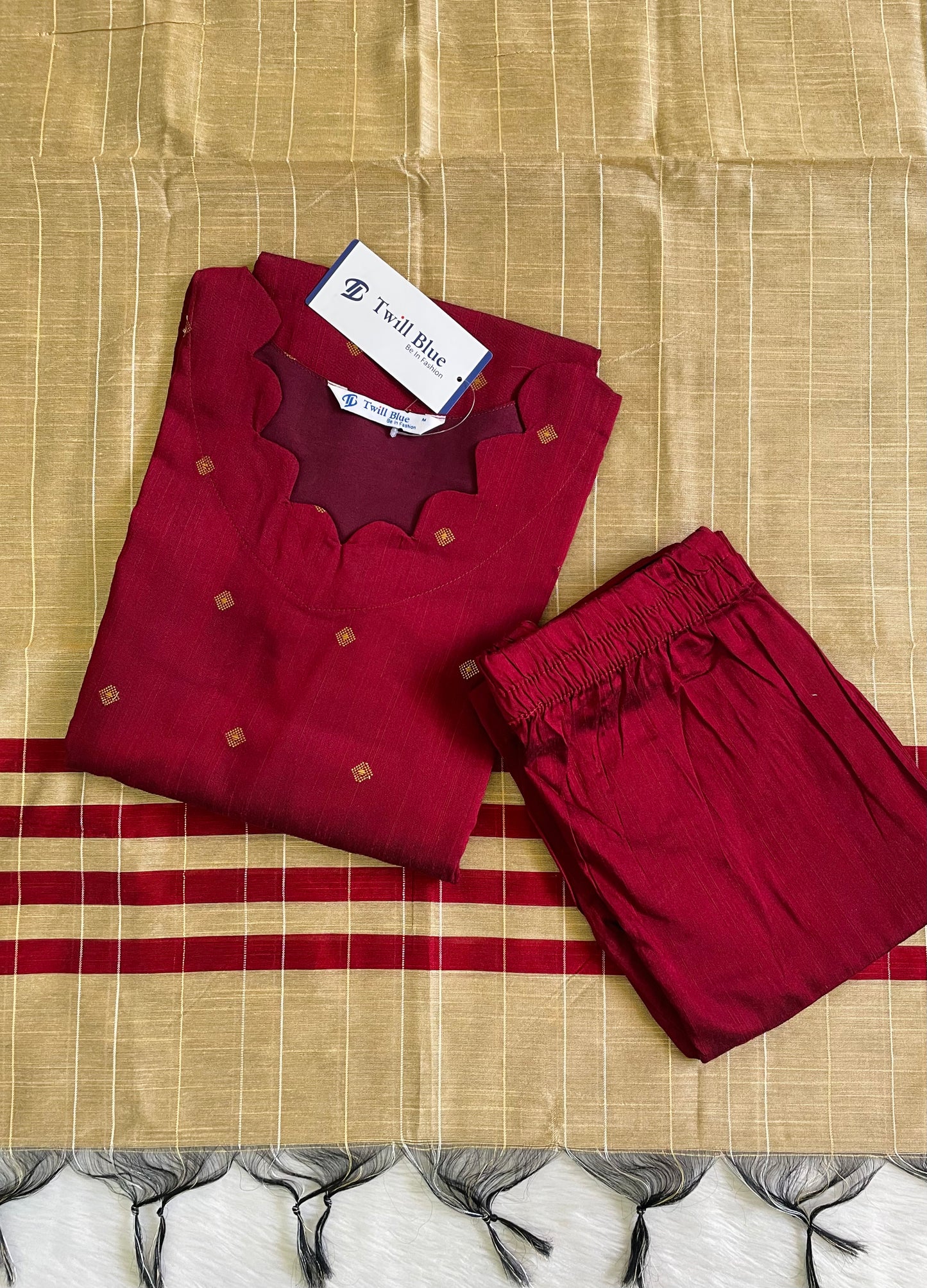 Premium Festive Buta Silk Kurta Sets(JOY047)