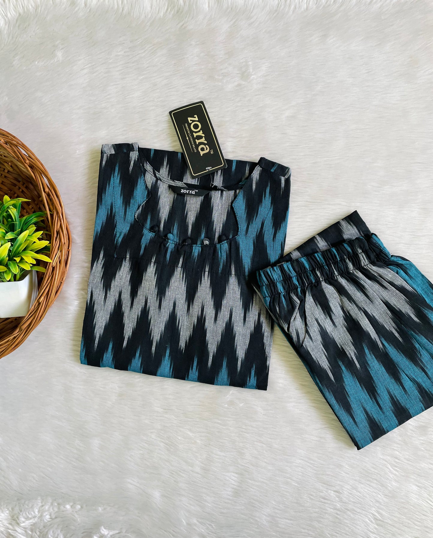 Premium Ikkat Cotton Co-ord Sets (JOY054)