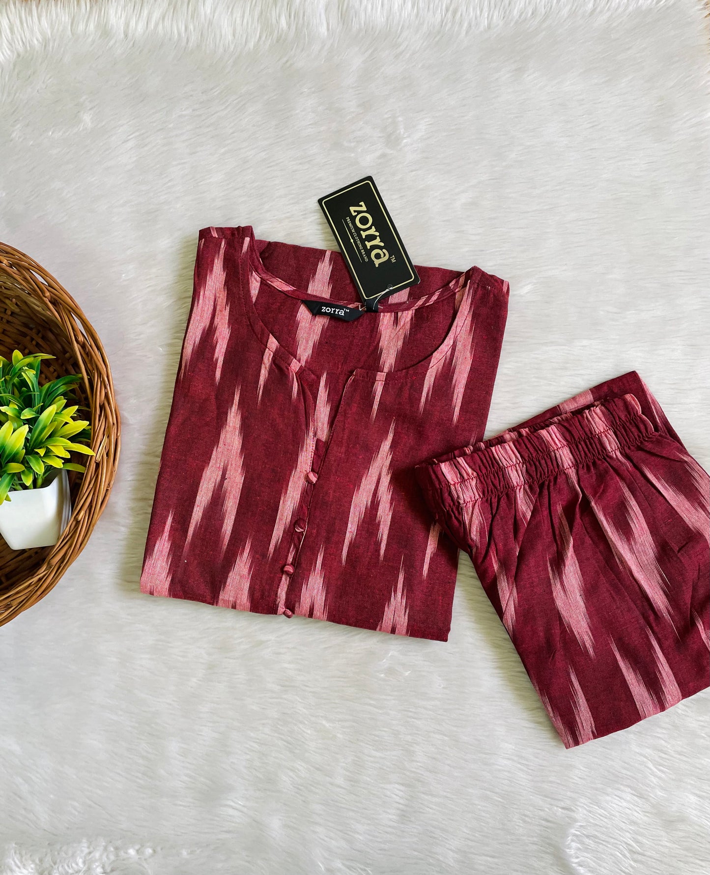 Premium Ikkat Cotton Co-ord Sets (JOY054)