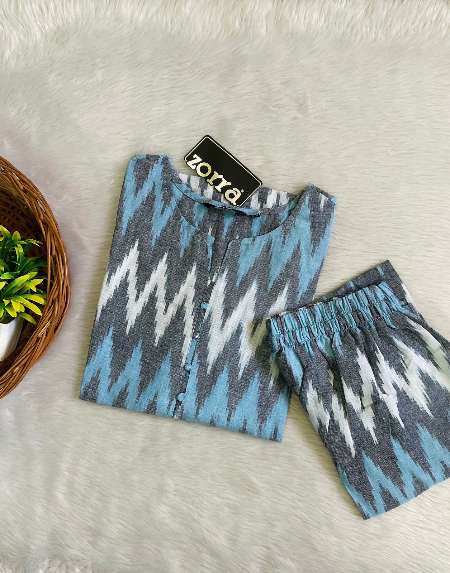 Premium Ikkat Cotton Co-ord Sets (JOY054)