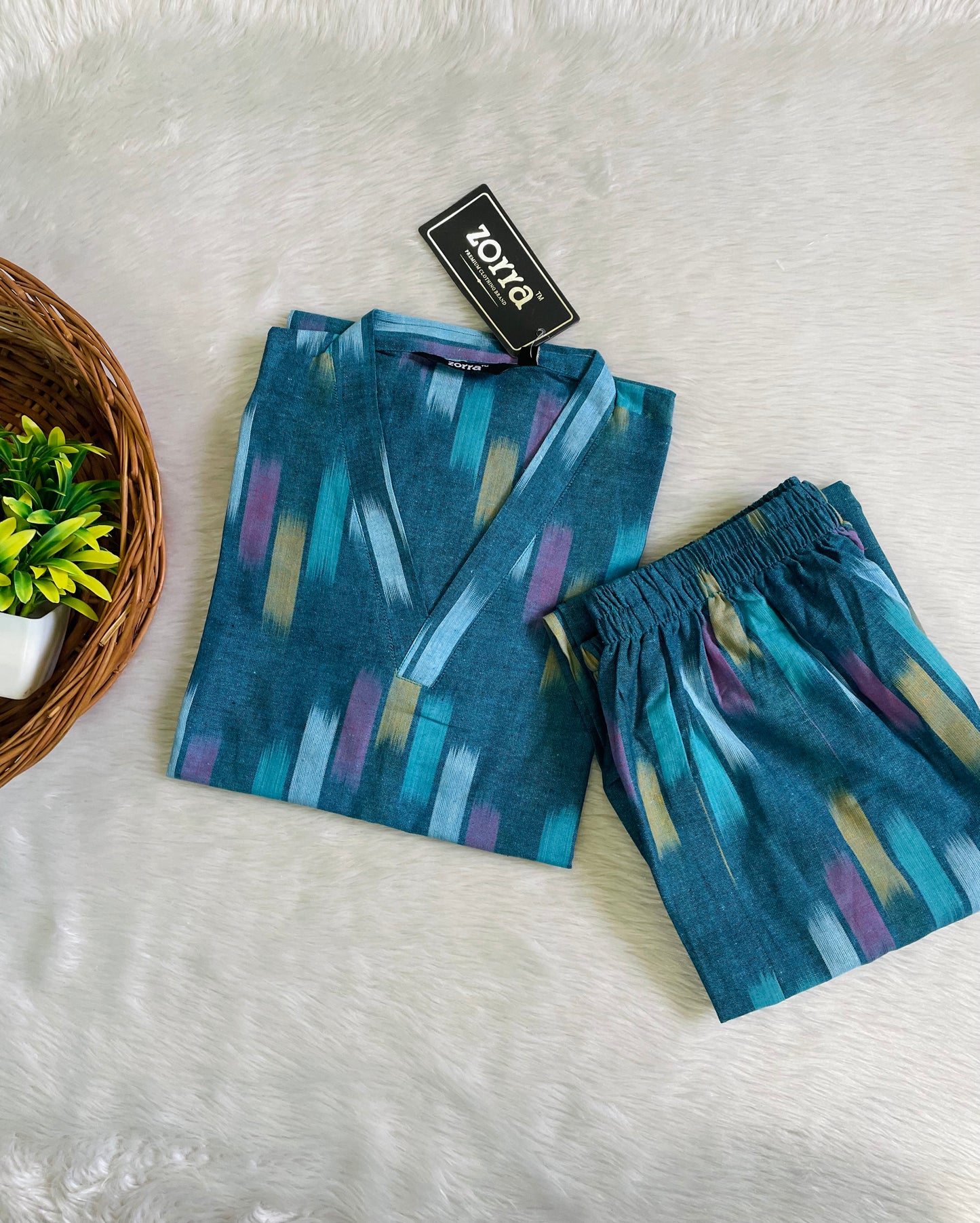 Premium Ikkat Cotton Co-ord Sets (JOY054)