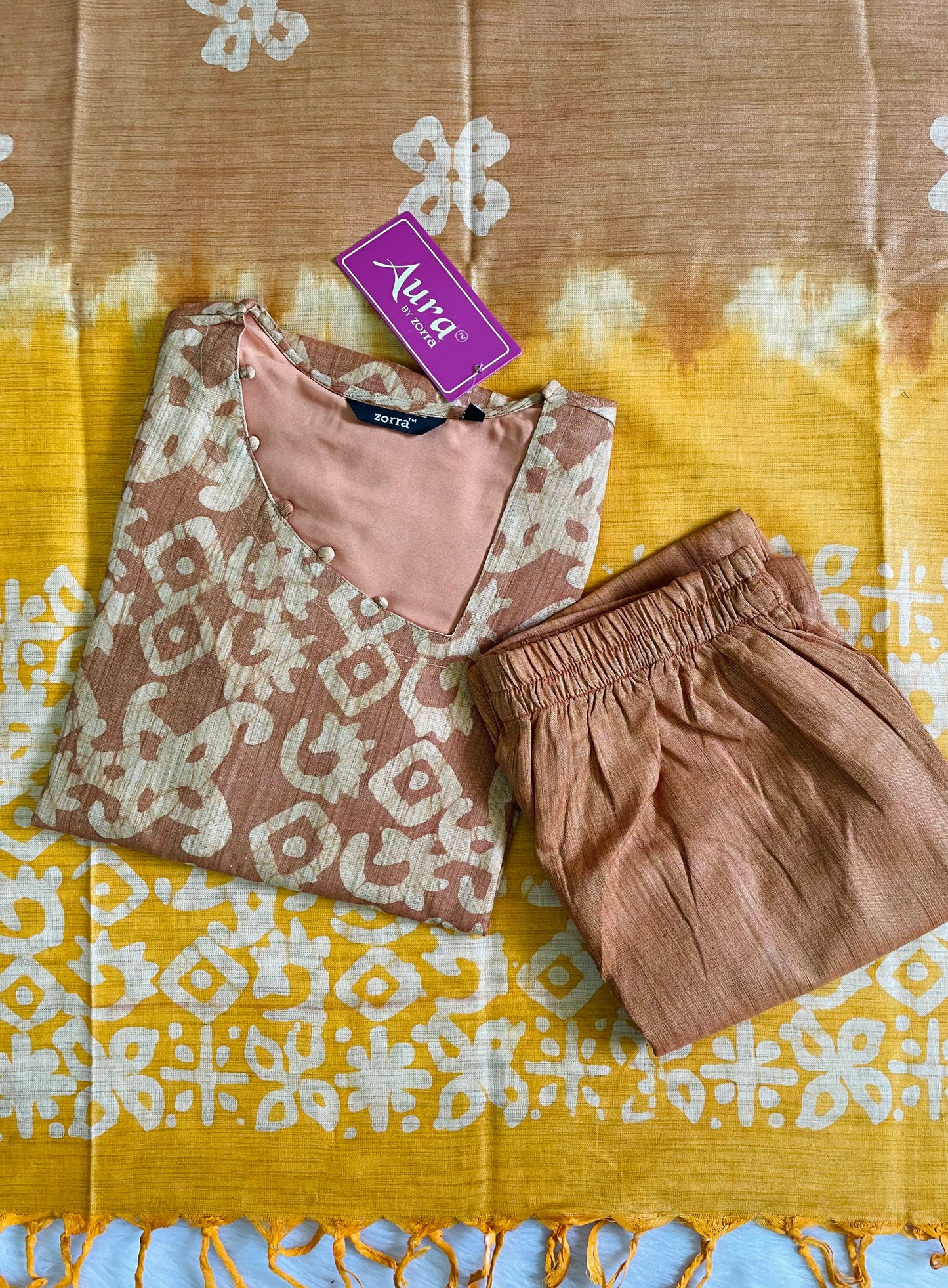 Cotton Batik Print Kurta Sets (JOY058)