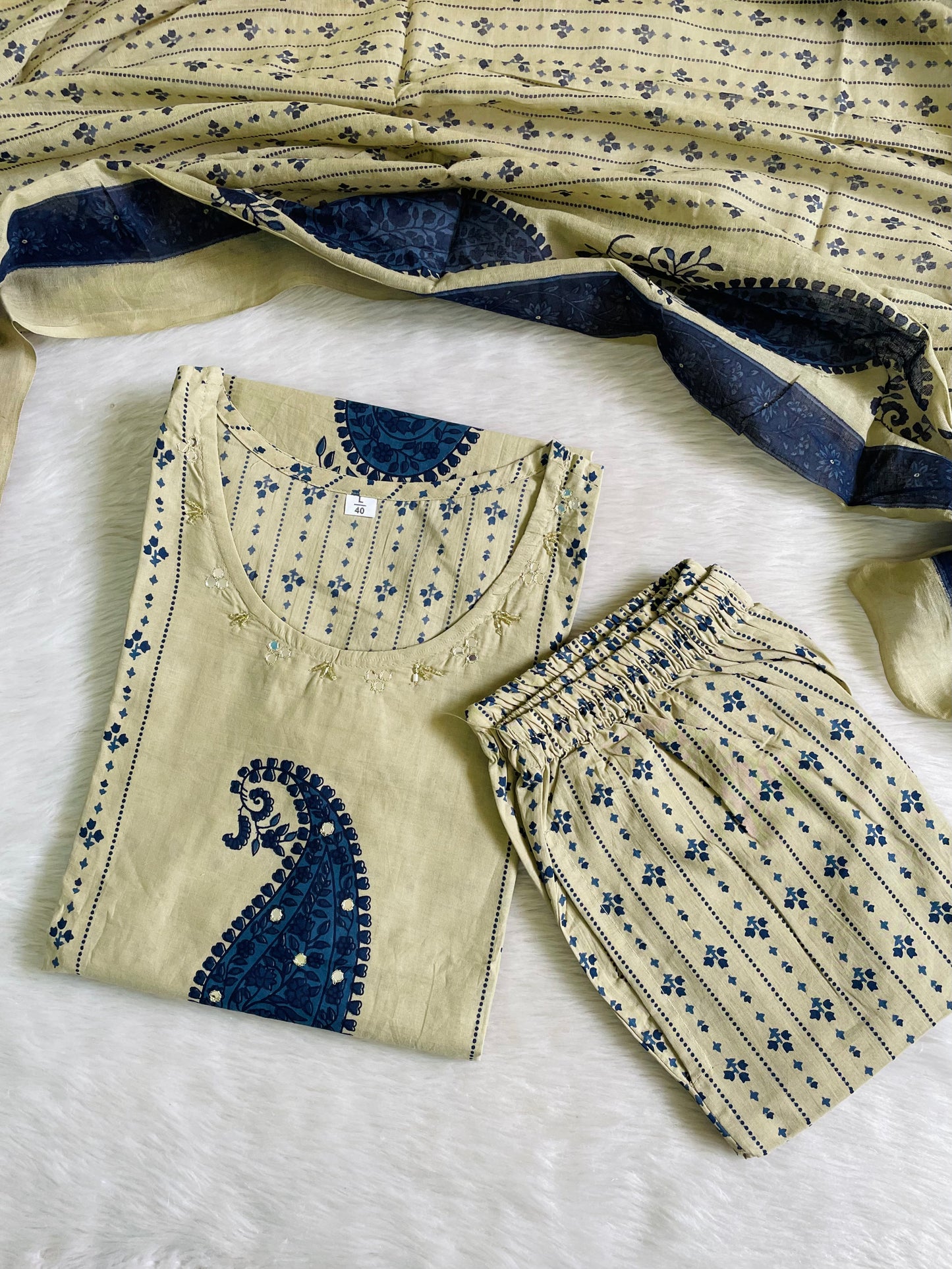 Pure Cotton Kurta Sets (JOY046) (BL)