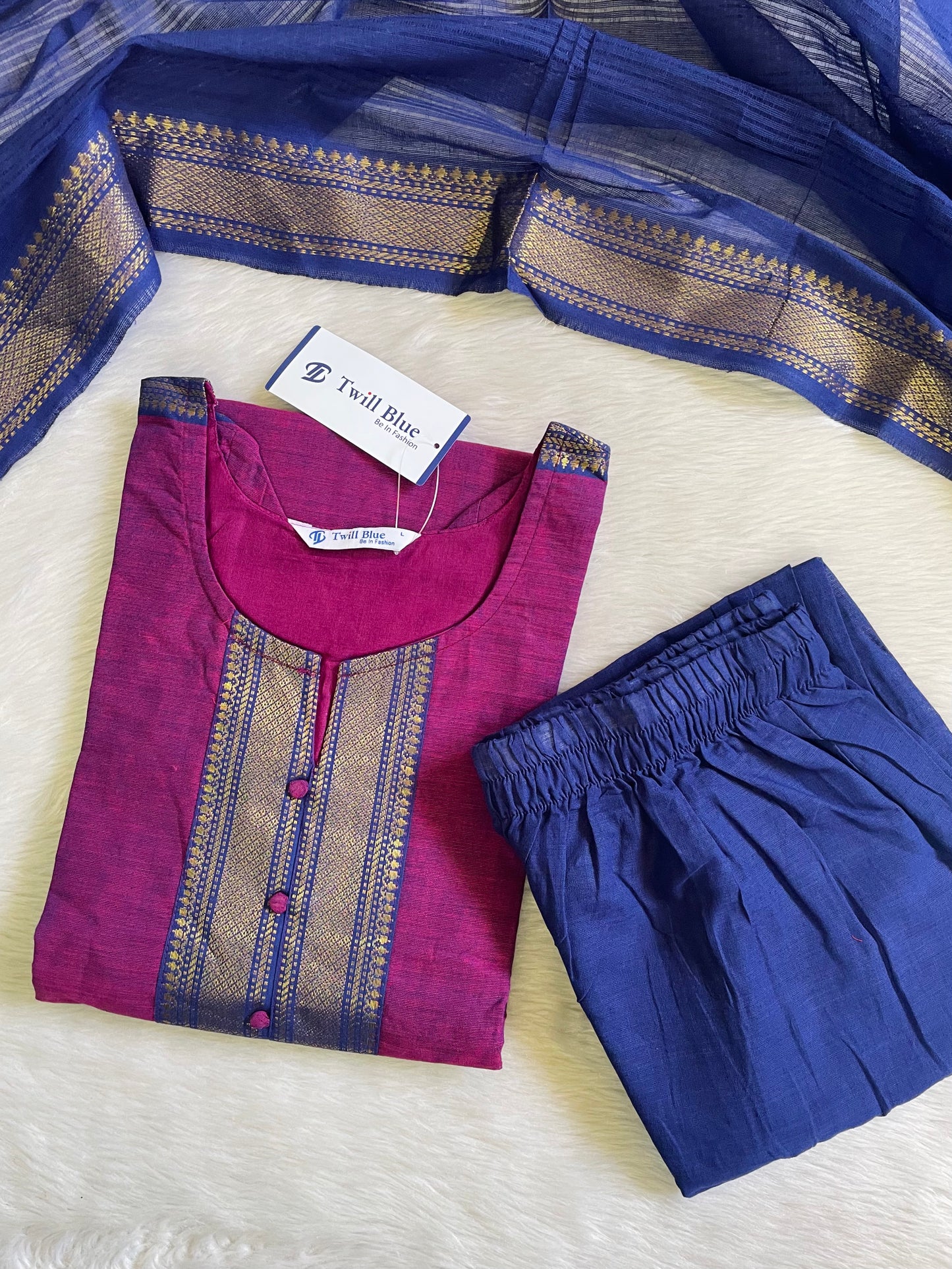 Premium Chettinad Cotton Kurta Sets (JOY072) (V)