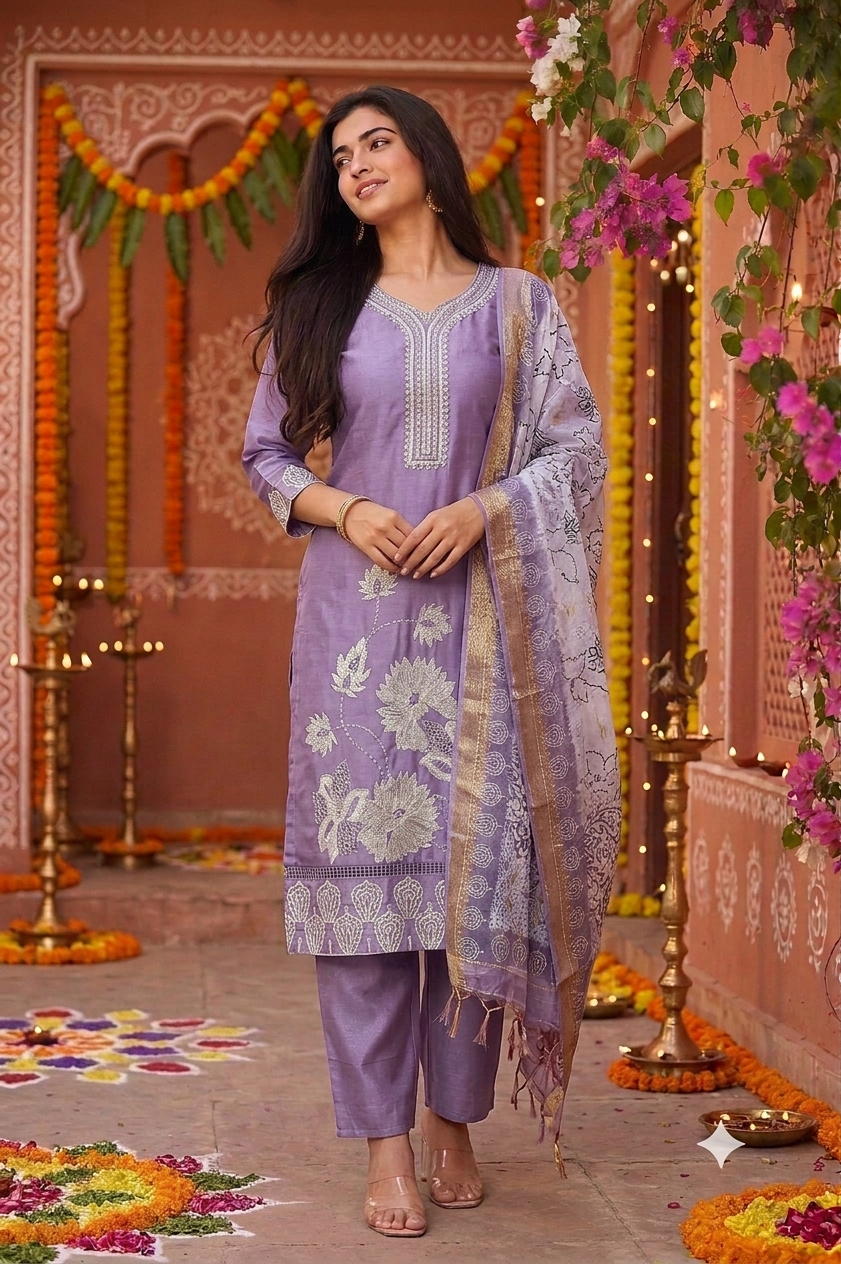 Festive Wear Kurta Sets with Lining (JOY069)