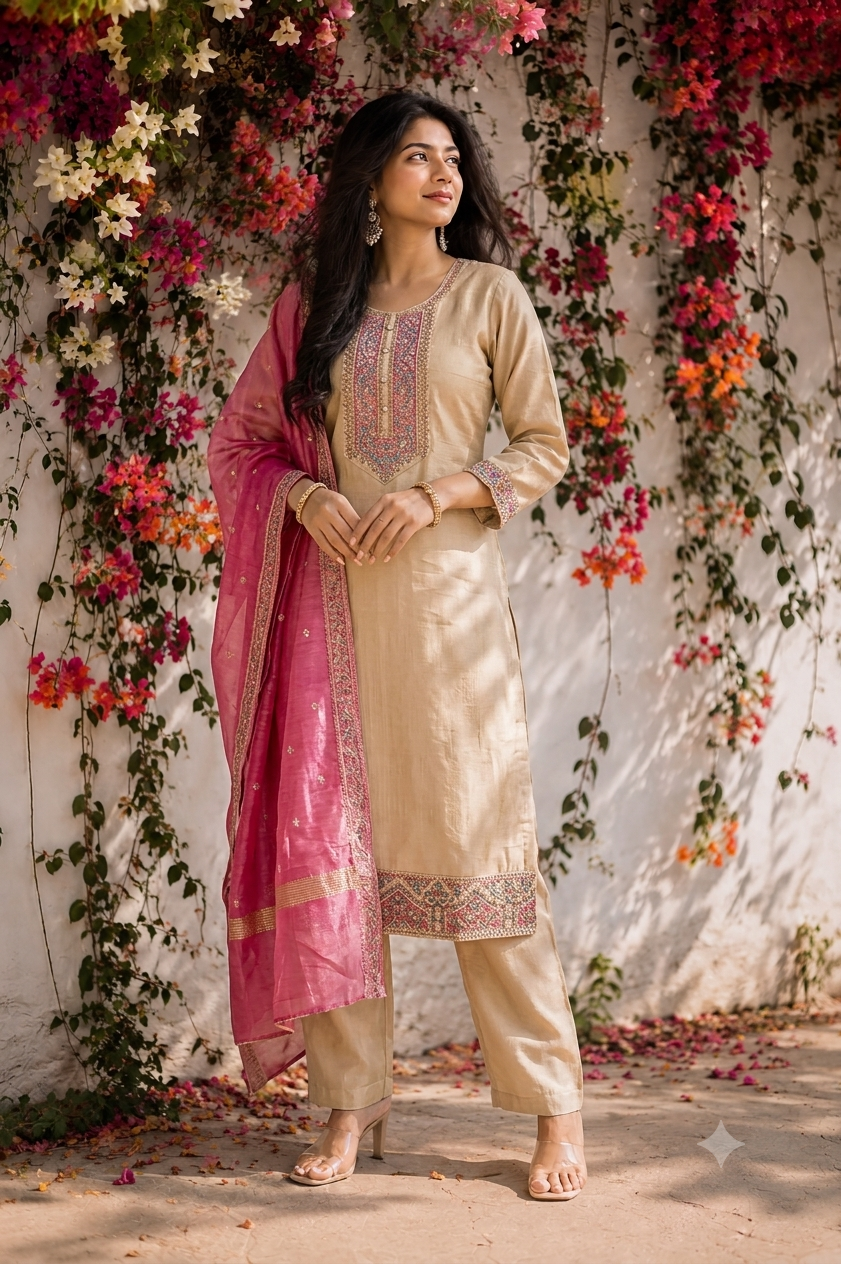 Festive Wear Kurta Sets with Lining (JOY069)