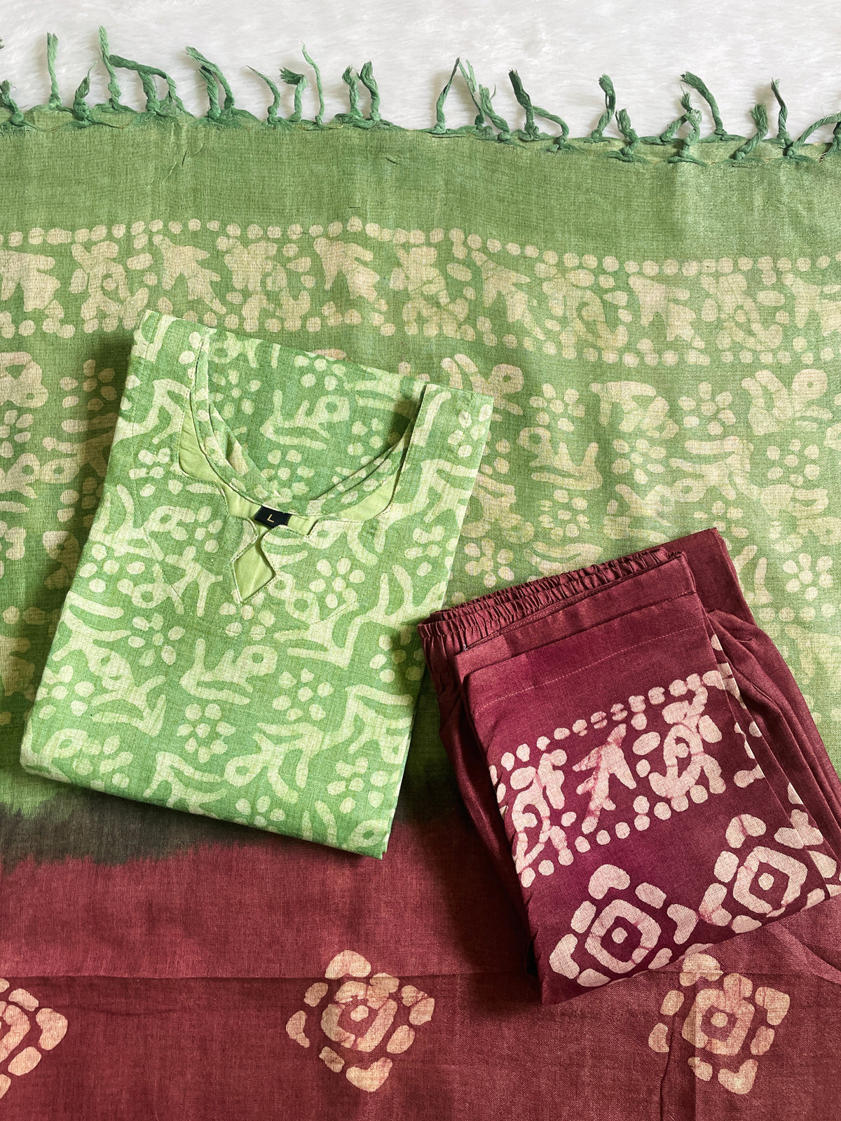 Cotton Batik Print Kurta Sets (JOY076)