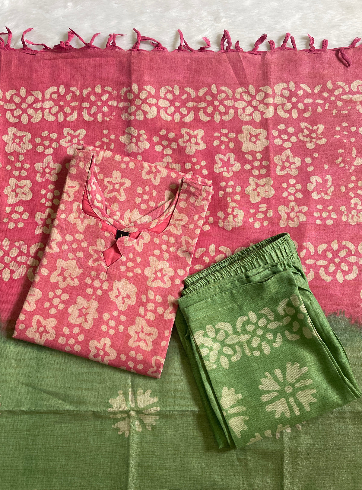 Cotton Batik Print Kurta Sets (JOY076)