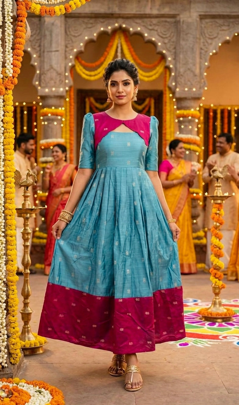 Raw Silk Maxi with Lining