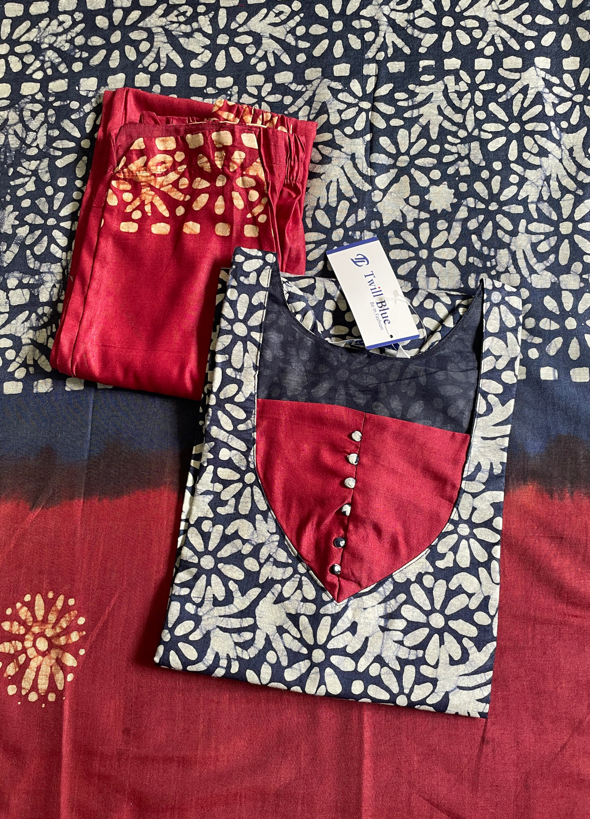 Batik Print Kurta Sets (JOY076) (BL)