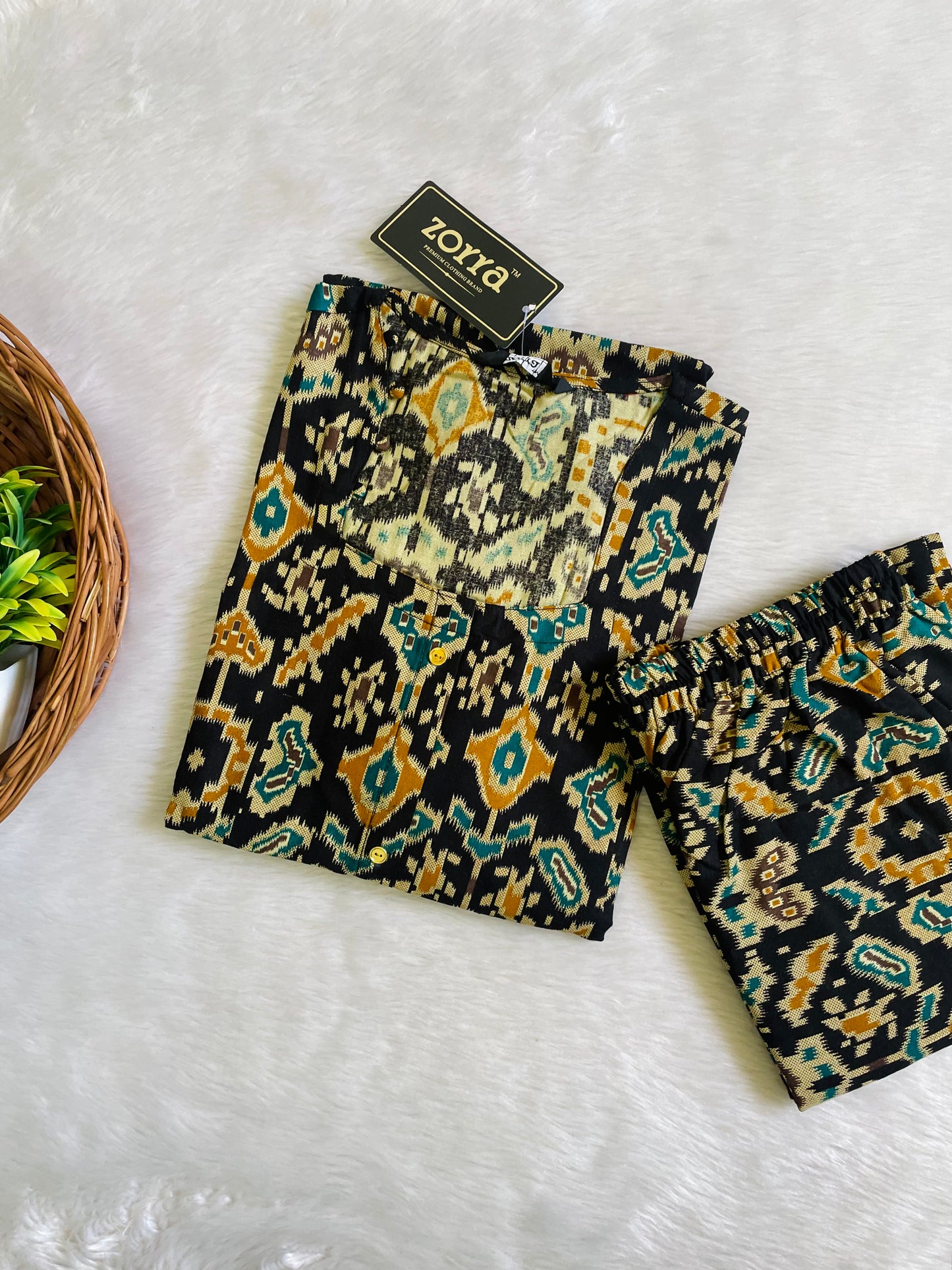 Cotton Kalamkari Aline Co-ord Sets (JOY011)