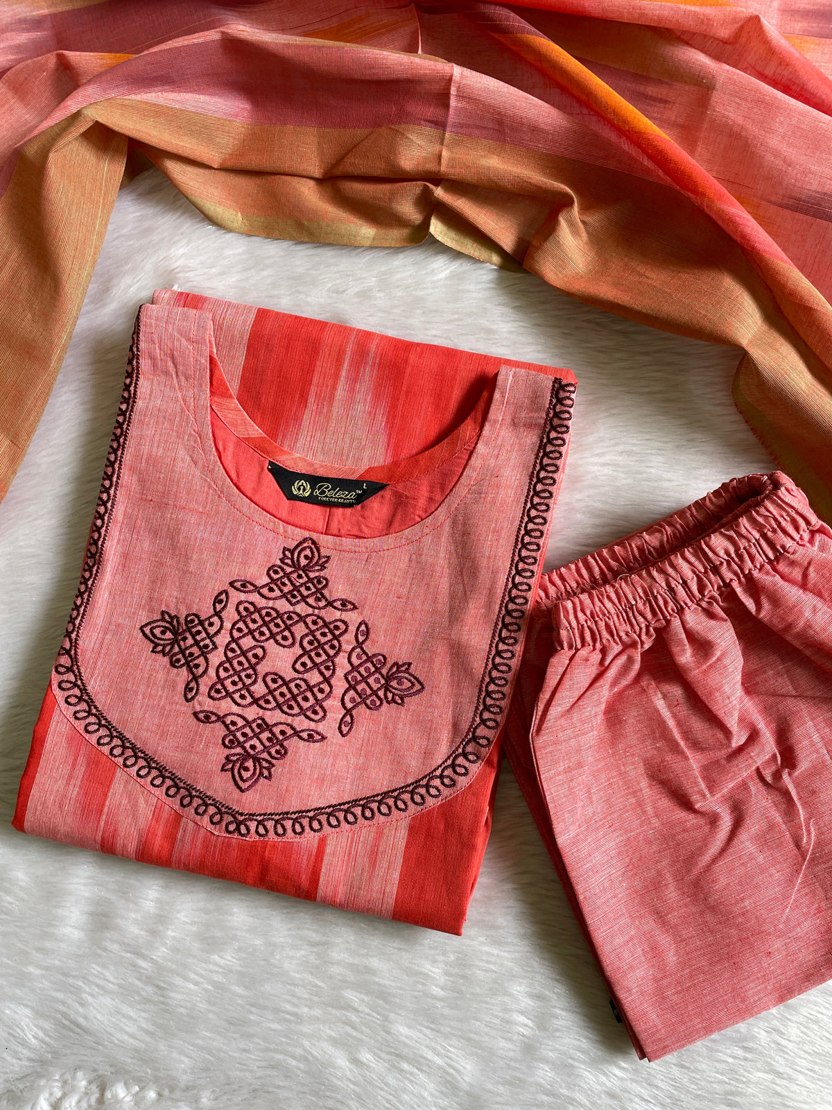 Ikkat Cotton Kurta Sets with Lining (JOY082)