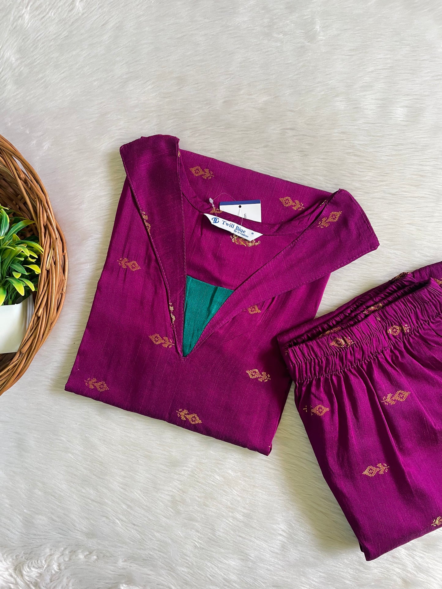 Premium Festive Buta Silk Co-ord Sets (JOY025)
