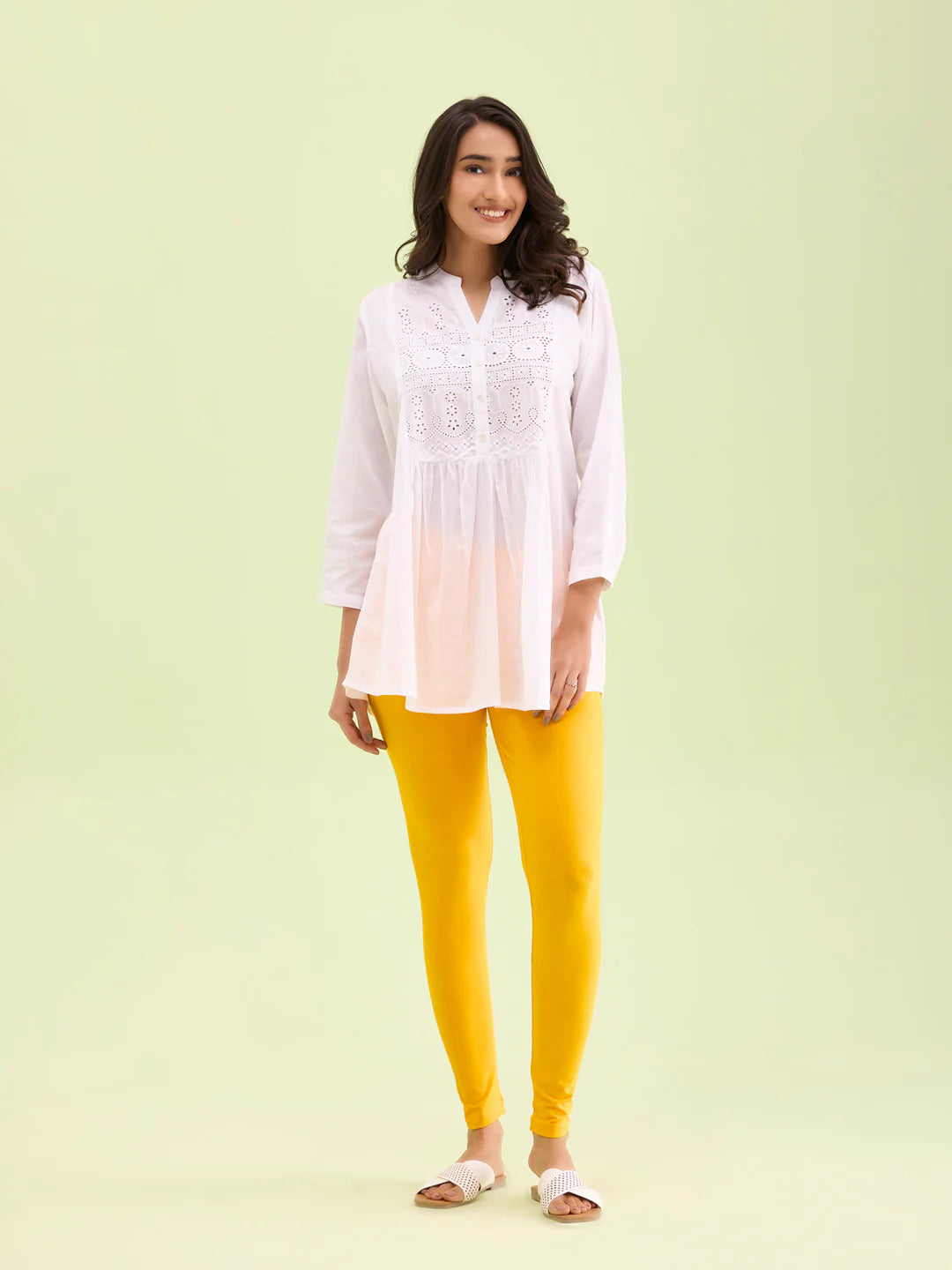 Yellow || Ankle Length Leggings