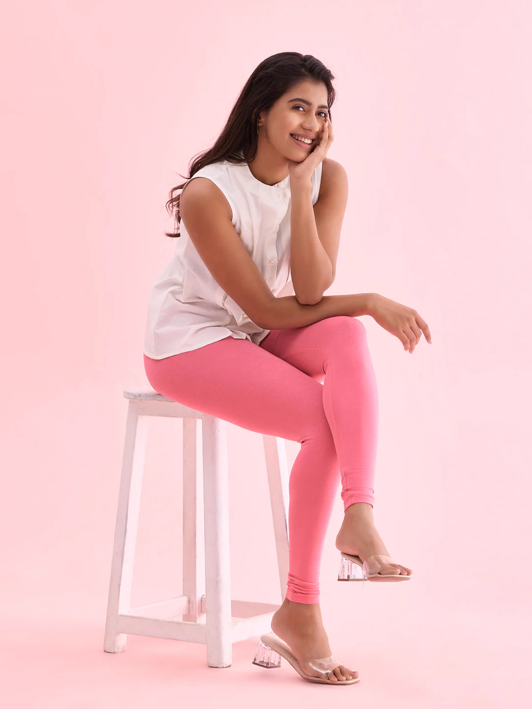 Light Pink || Ankle Length Leggings