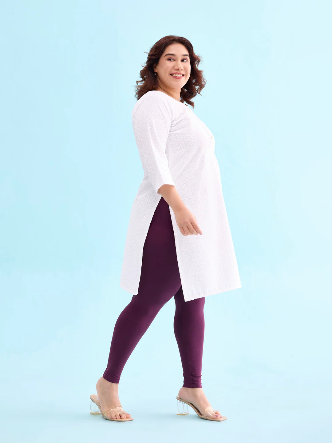 Purple || Ankle Length Leggings