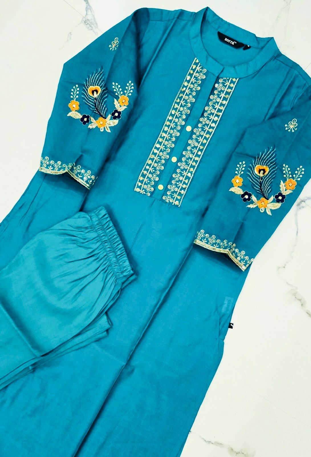 Festive Silk Hand Embroidery Co-ord Sets (JOY029)