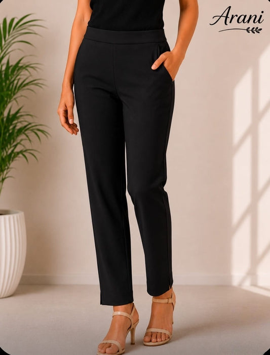 Cotton Stretchable Pant (Black)