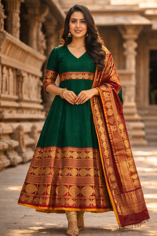 Premium Kanchi Cotton Silk Kurta & Dupatta Sets