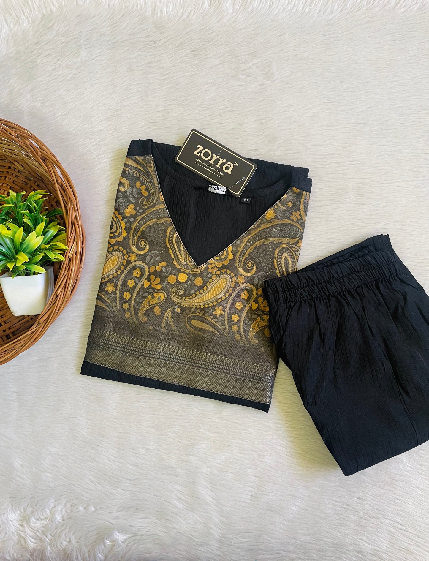 Premium Berlin Silk Co-ord Sets (JOY051) (Black)