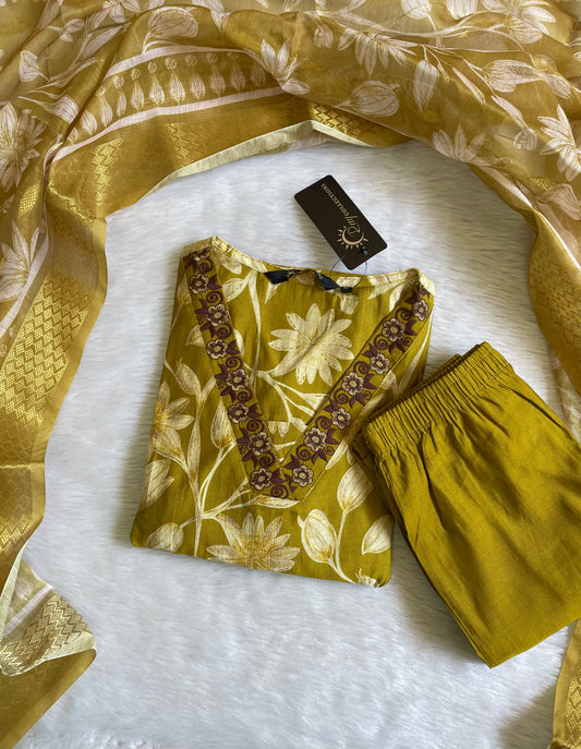 Premium Quality Vatican Silk 3pc Kurta Sets