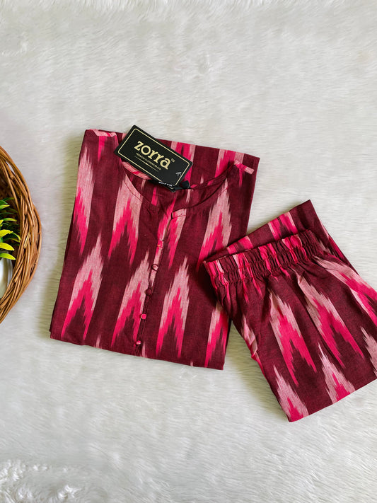 Premium Ikkat Cotton Co-ord Sets (JOY054)