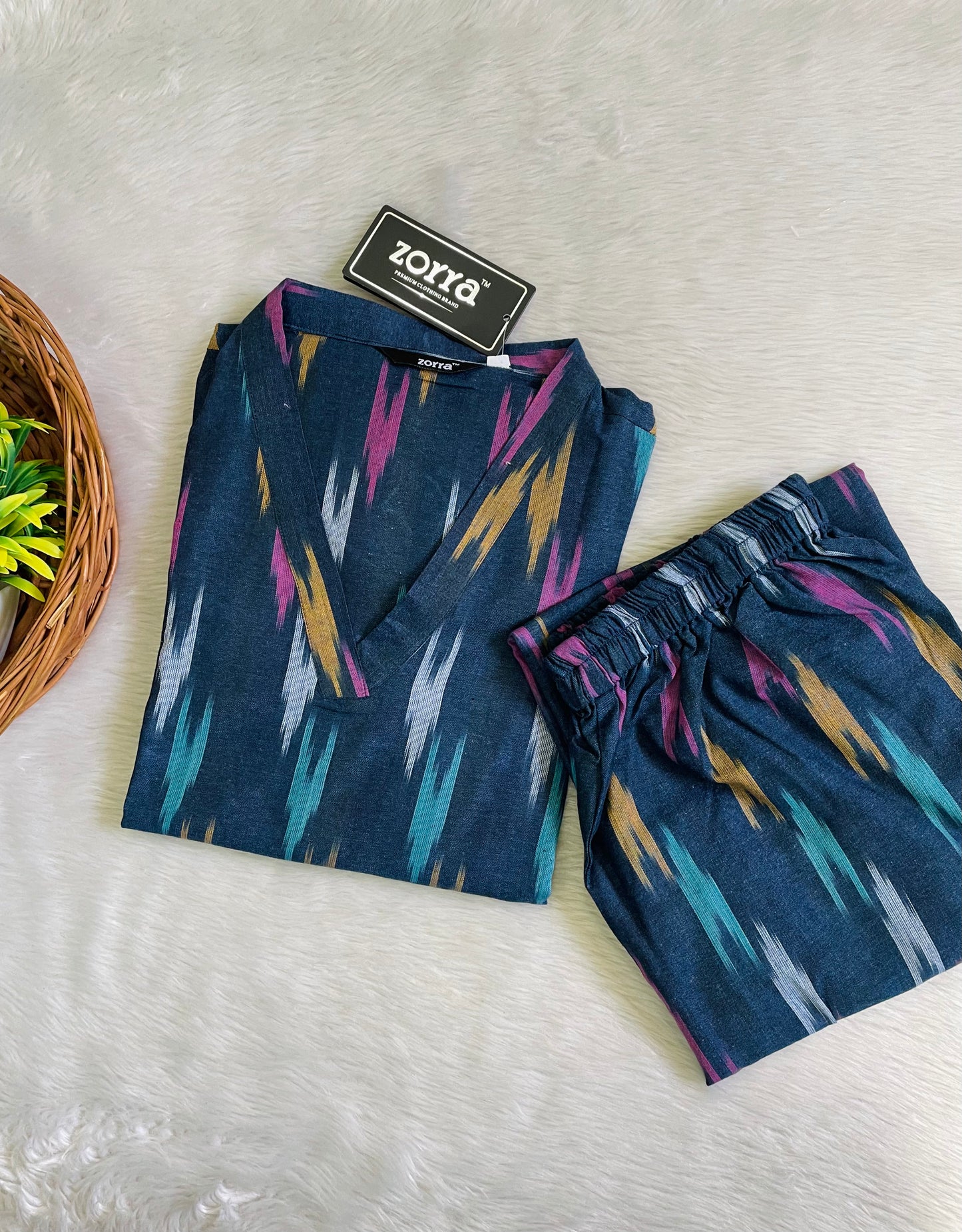 Premium Ikkat Cotton Co-ord Sets (JOY054)