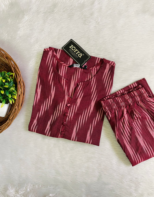 Premium Ikkat Cotton Co-ord Sets (JOY054)