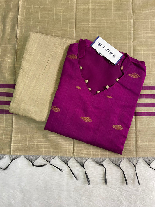 Festive Silk Cotton 3pc Kurta Sets