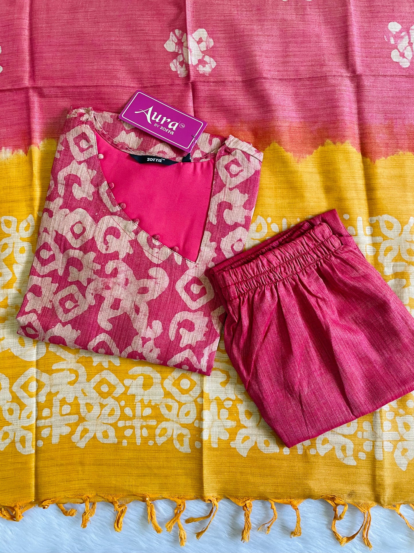 Cotton Batik Print Kurta Sets (JOY058)