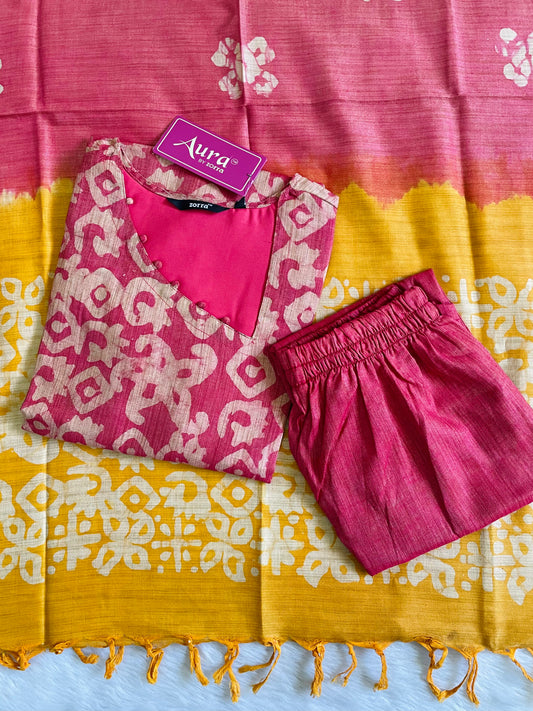 Cotton Batik Print Kurta Sets (JOY058)