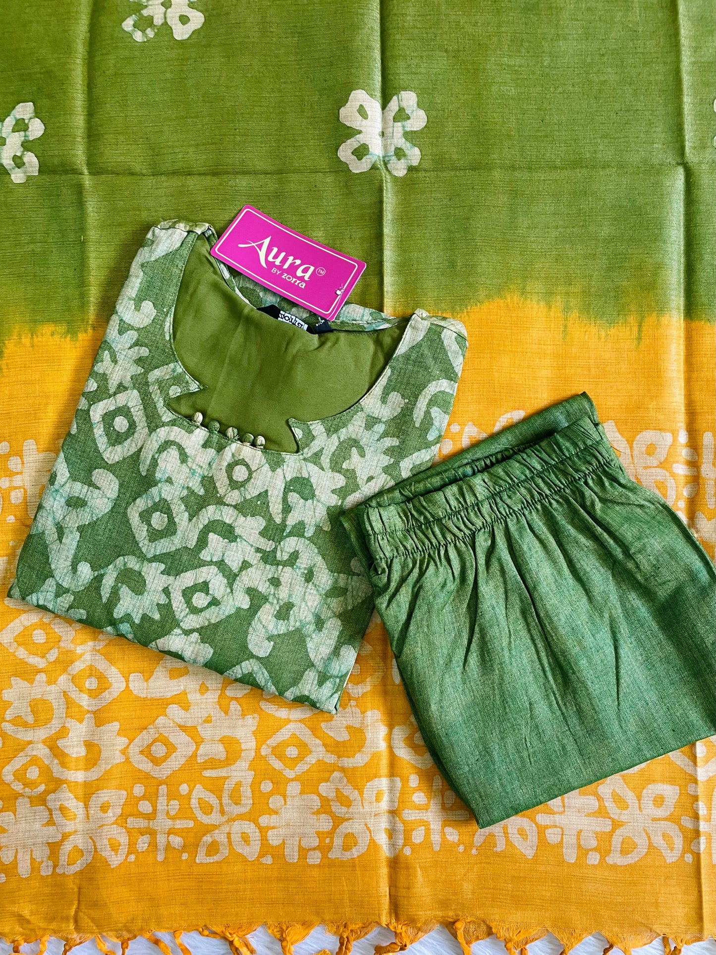 Cotton Batik Print Kurta Sets (JOY058)