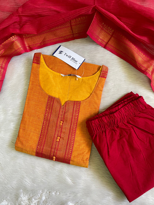 Premium Chettinad Cotton Kurta Sets (JOY060)
