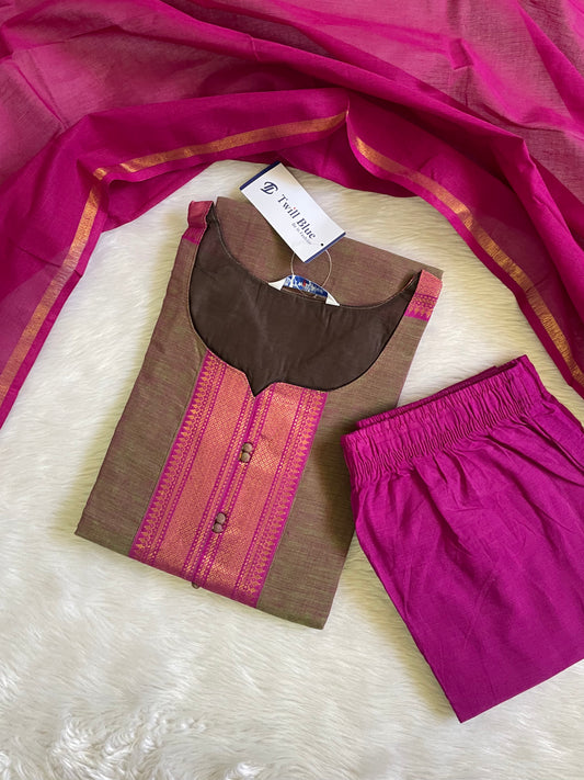 Premium Chettinad Cotton Kurta Sets (JOY060)
