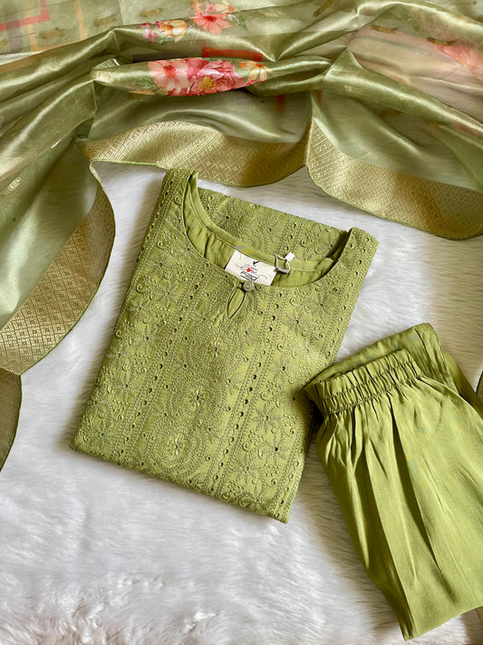 Roman silk 3pc kurta pant sets