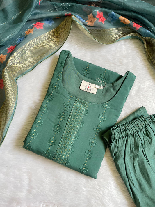 Roman silk 3pc kurta pant sets