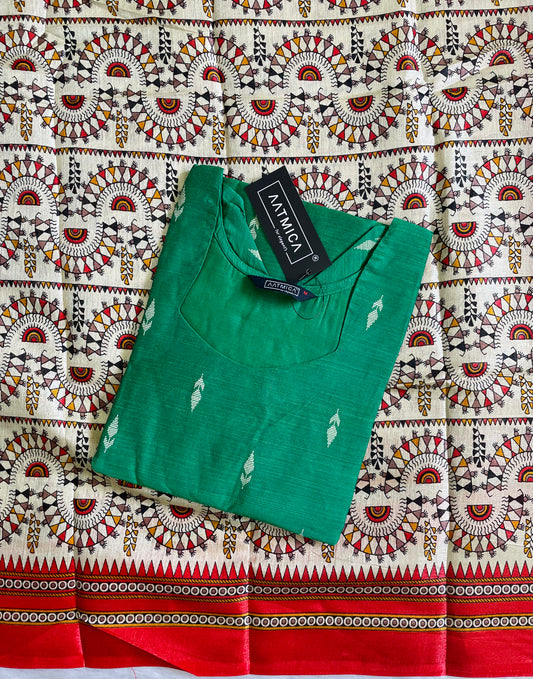 Raw Silk with Kalamkari Dupatta (JOY064)
