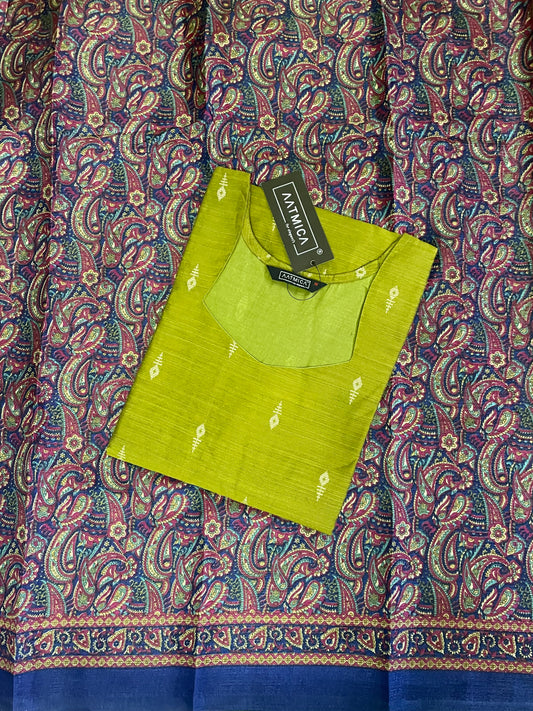 Raw Silk Kurta with Kalamkari Dupatta (JOY064)