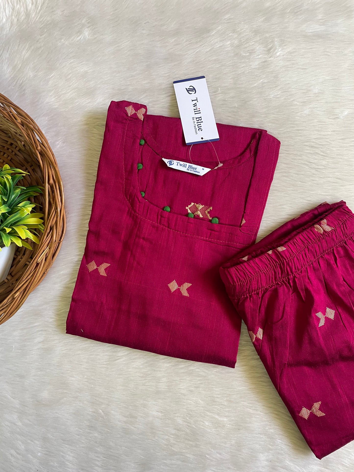Festive Raw Silk Co-ord Sets (JOY071) (Pink)