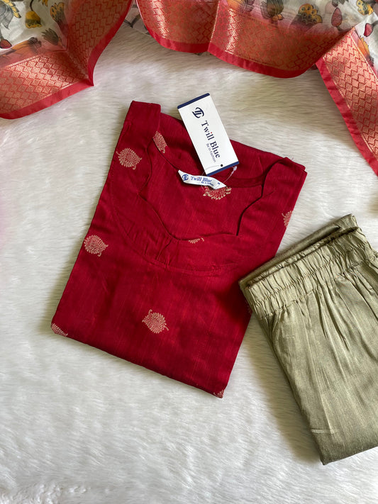 Premium Festive Buta Silk Kurta Sets