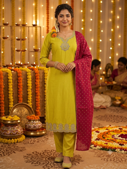 Festive Wear Kurta Sets with Lining (JOY069)