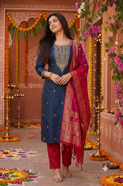 Festive Wear Kurta Sets with Lining (JOY069)