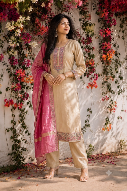 Festive Wear Kurta Sets with Lining (JOY069)