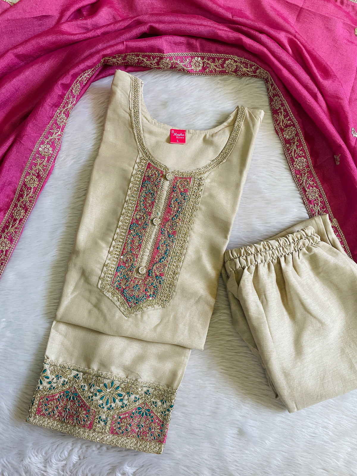 Festive Wear Kurta Sets with Lining (JOY069)