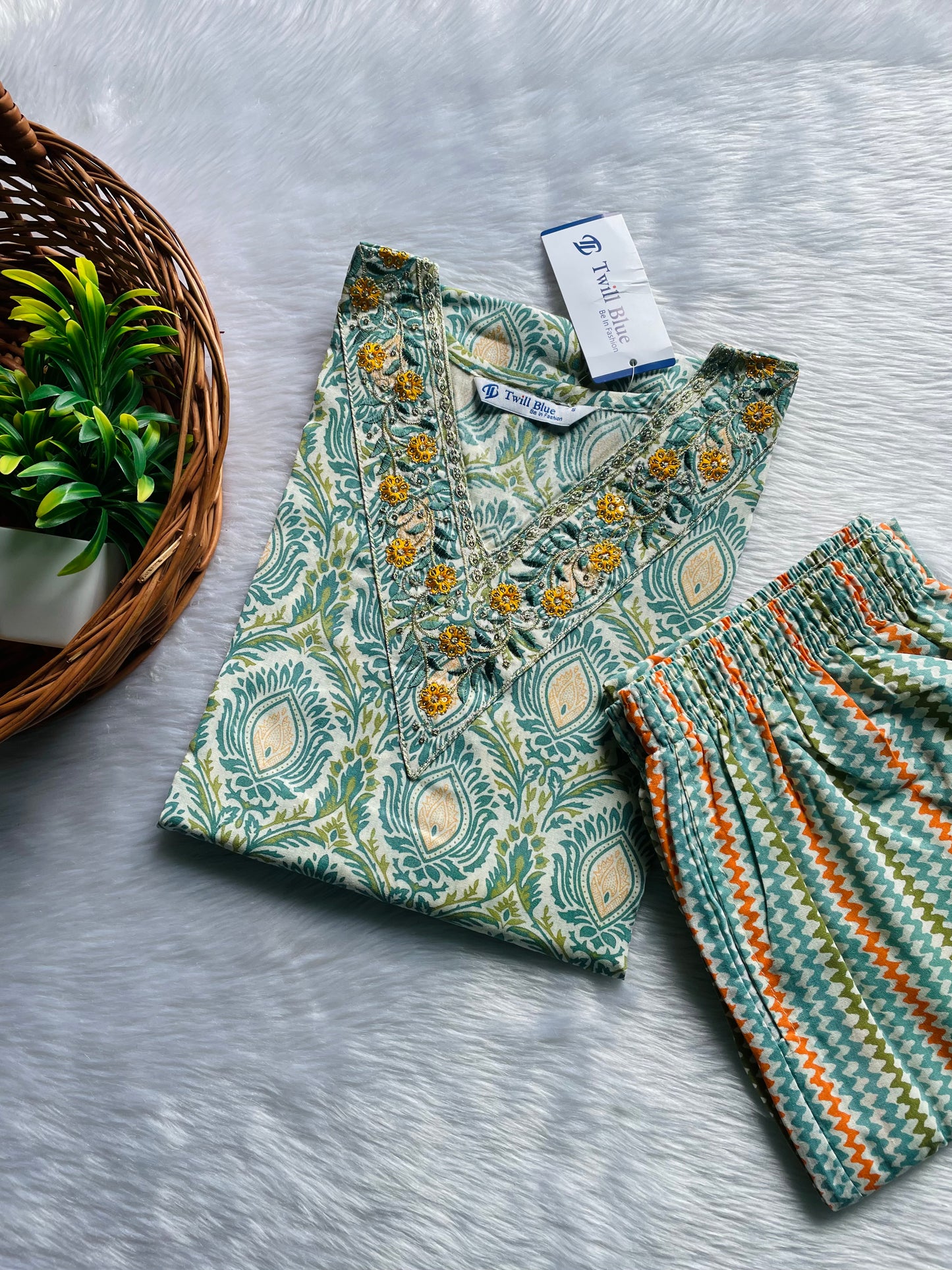 Cotton Kurta Pant Set