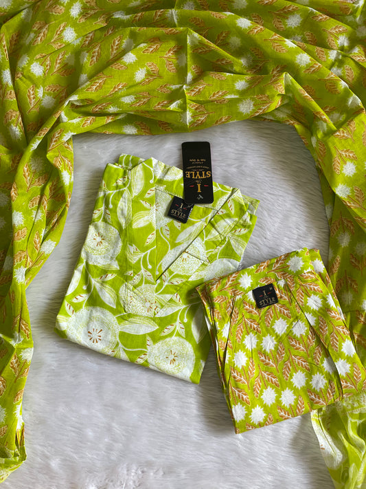 Cotton 3pc Kurta Sets