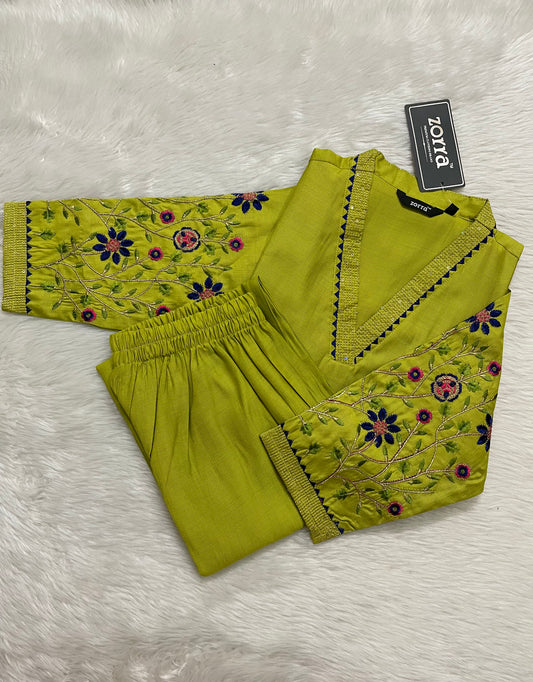 Premium Vatican Silk Co-ord Sets  (JOY002)