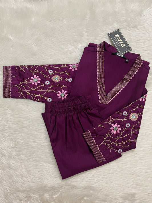 Premium Vatican Silk Co-ord Sets  (JOY002)