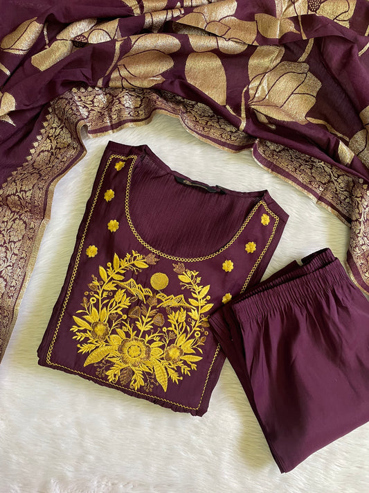 Roman Silk 3pc Kurta Sets